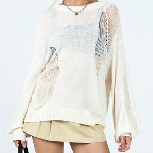 Princess Polly Cream Oversized Sweater